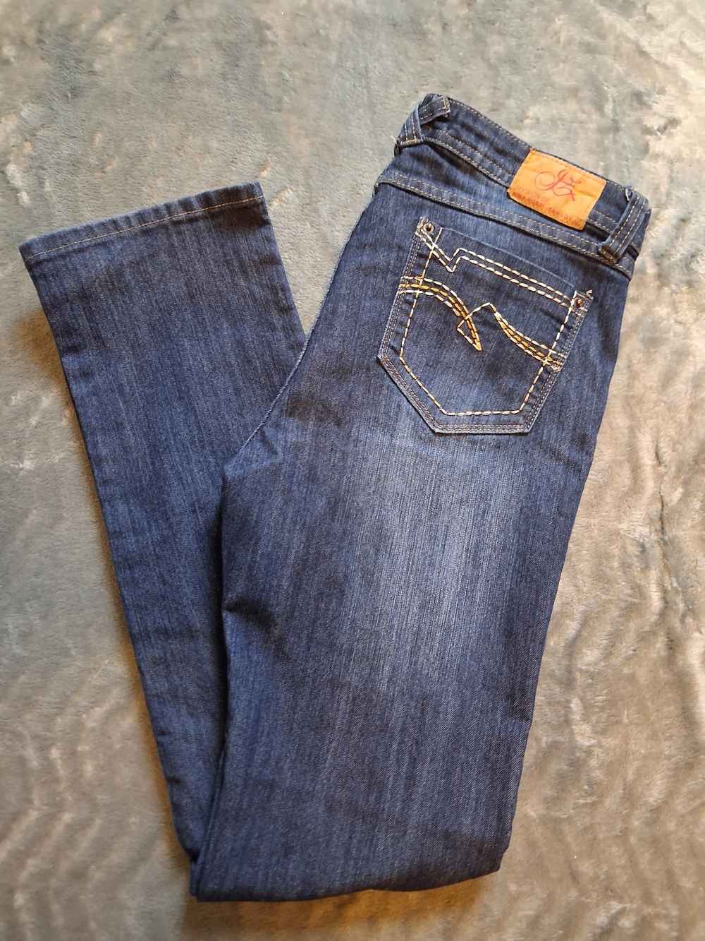 Womens JZ Nina Rossi Dark Blue Size 13 Straight-Leg Jeans